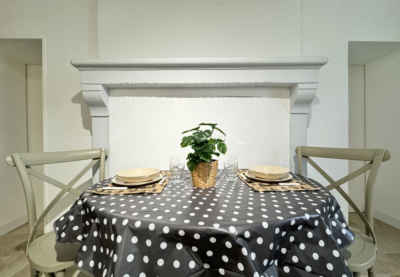 Kitchen with dining area. 